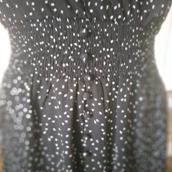 FASHION Polka Dots  V-Neck Midi Short Sleeve Boho High Low Hem Dress Sz M NWT - Picture 5 of 11